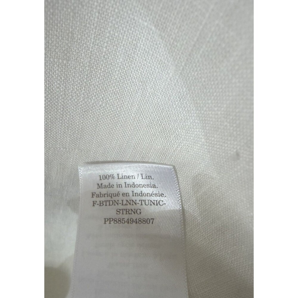 Everlane Top Womens Large White 100% Linen Short Sleeve Boxy Relaxed Shirt - Picture 12 of 13
